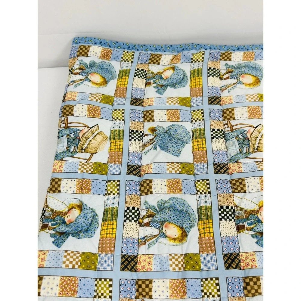 Handmade Quilt Holly Hobbie & Pillow Cases Lines Full Double 82 x 92